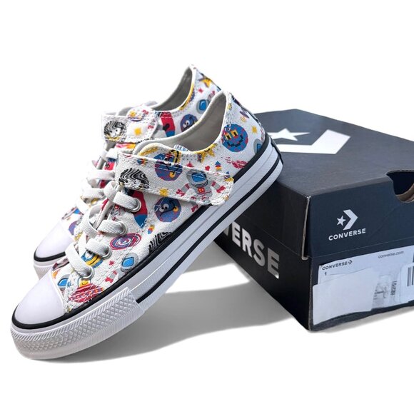 Converse Chuck Taylor All Stars Kids CTAS 1V OX Space Sneakers V Strap Youth 1 - Picture 1 of 14